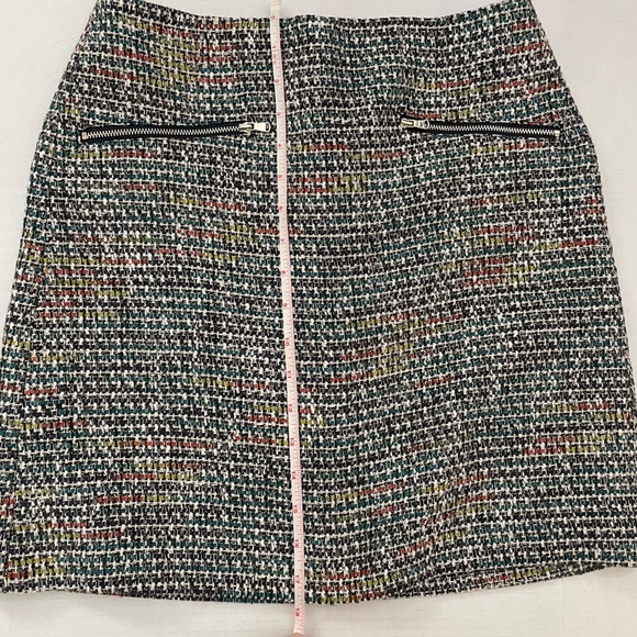 Loft Tweed Like A-line Mini Skirt -- Multicolored Rainbow with Silver Threads - Picture 6 of 10
